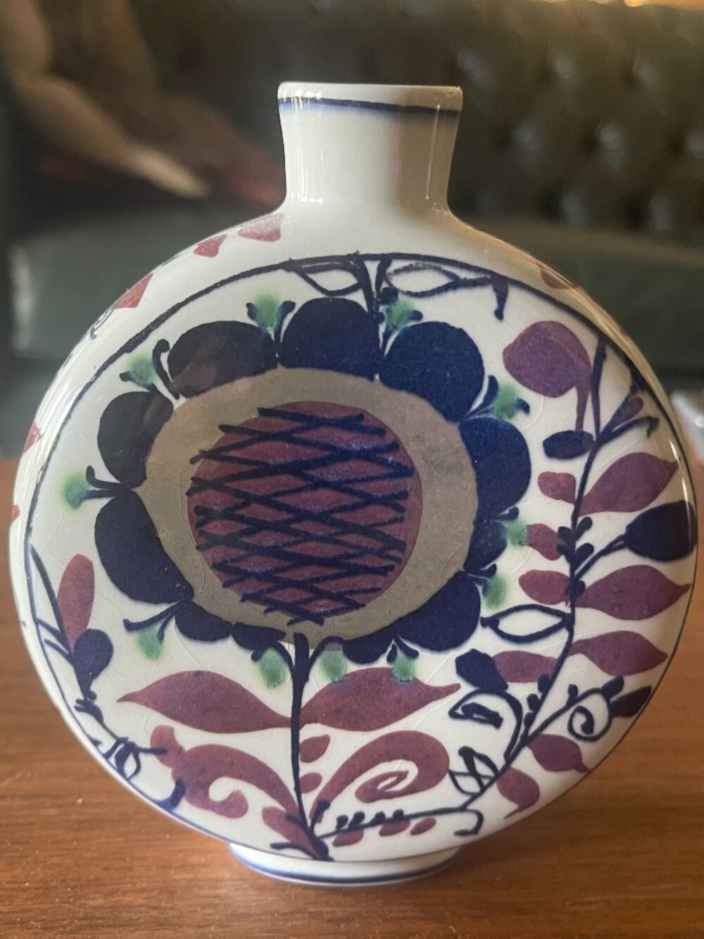 Mid Century Royal Copenhagen Denmark Fajance Sunflower Moon Bud Vase